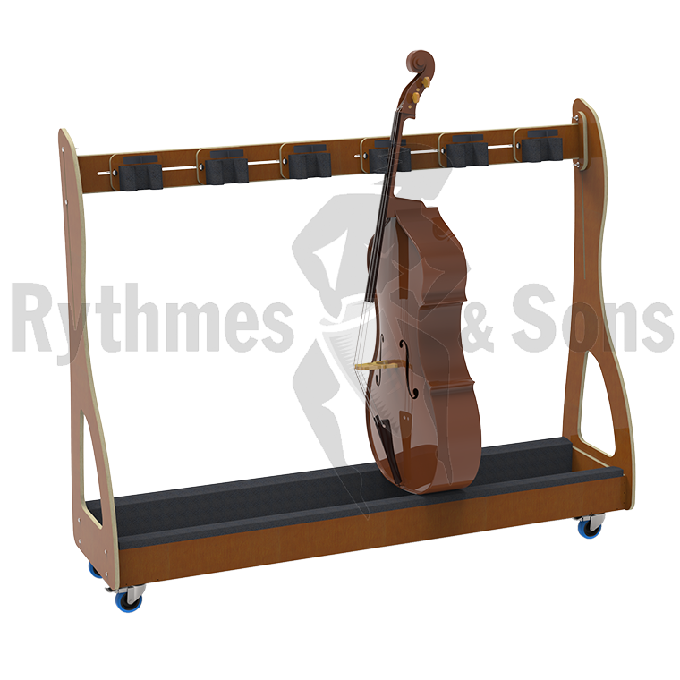 Stand Caramel RYTHMES & SONS pour 4 contrebasses ou 6 violoncelles -  Chariot pour contrebasses/violoncelles - Mobilier d'orchestre