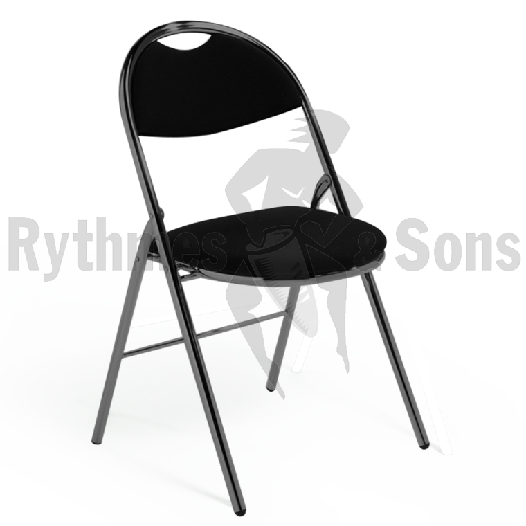 Chaise pliante Agil en tissu noir - Chaises pliantes - Mobilier