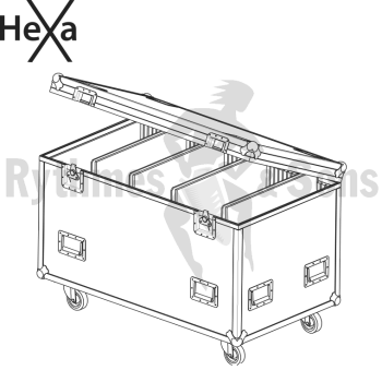 Flight-case - Malle 1200x700x700 + capitonnage + cloisons-1