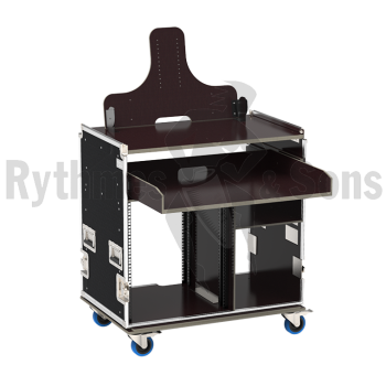 Flight-case - Rack vidéo 12U + tablette coulissante + sup-1