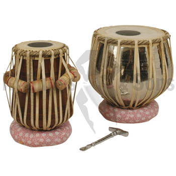 Percussions - Paire de tablas indiens avec coussins-1