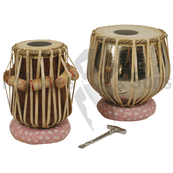 Percussions - Paire de tablas indiens avec coussins-1