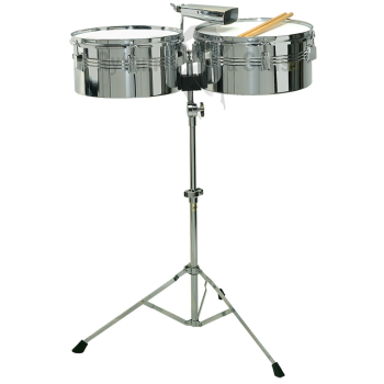 Percussions - Timbales latines BSX Ø13'+14' sur stand, fû-1