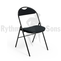 RYTHMES & SONS LILA® I Chaise pliante tissu noir avec poignée de préhension