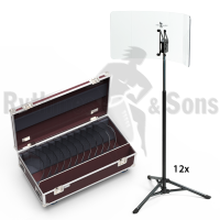 RYTHMES & SONS Set of 12 reflectors faceted with folding underframe + flight case