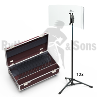 RYTHMES & SONS Lot de 12 réflecteurs acoustique facétisé à embase pliante + flight-case