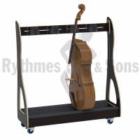 RYTHMES & SONS Chariot ratelier noir pour 3 contrebasses ou 4 violoncelles