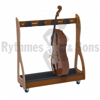 <strong>RYTHMES & SONS</strong> Chariot ratelier caramel pour 3 contrebasses ou 4 violoncelles