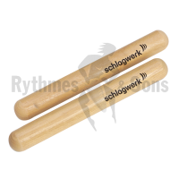 Pair of SCHLAGWERK acacia wood claves Ø25mm