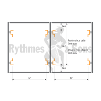 Flight-case - Rack 19' OPENTOP® suspendu 2x12U prof. 700m-3