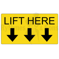Adhesive label 'Lift here' 150xH80 mm