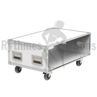 Flight-case - Table basse blanche 1000x600xH430 à roulett-2