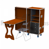 Flight case bureau mobile caramel