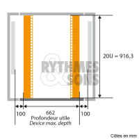 Flight-case - Régie mobile 19' classique 20U avec 2 table-5