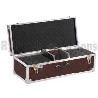 Storage case for 32 microphones holds vertically