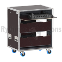 Flight-case - Rack à bacs pour 10 postes de conférence MX-2