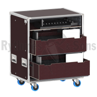 Flight-case - Rack à bacs pour 10 postes de conférence MX-3