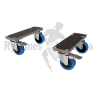 Set of 2 plates with castors for console flight case with 366mm thickness
