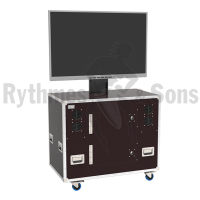 Flight case OPENROAD® with electric lift for display from 40' to 50'+loudspeakers