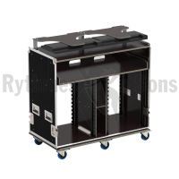 Flight-case - Rack vidéo 2x14U + plateau + supports écran-2