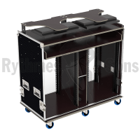 Flight-case - Rack 2x16U avec plateau et supports écrans -2