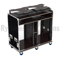 Flight-case - Rack 2x16U avec plateau et supports écrans -2