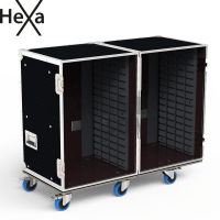 Flight-case - Rack à bacs OpenRoad® double 1100x600xH800 -1