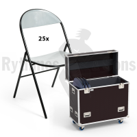 RYTHMES & SONS Lot de 25 chaises LILA® II polypropylène gris + flight - case