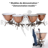 Set of 4 <strong>ADAMS 23'+26'+29'+32' Schnellar</strong> Dresden Ratchet Philharmonic Timpani + Trolley