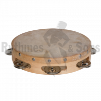 Tambourin Ø12'/30cm 1 rangée cymbalettes peau animale