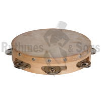 Tambourin Ø12'/30cm 1 rangée cymbalettes peau animale