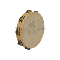 Tambourine Ø10'/25 2 cymbals rows animal head