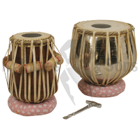 Pair of Indian tablas with cushion